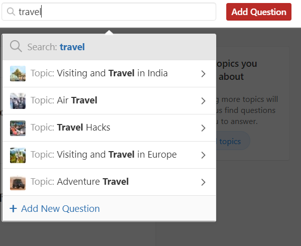 Quora Topic Search