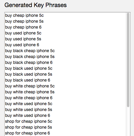 Keyword In Generated Key Phrases