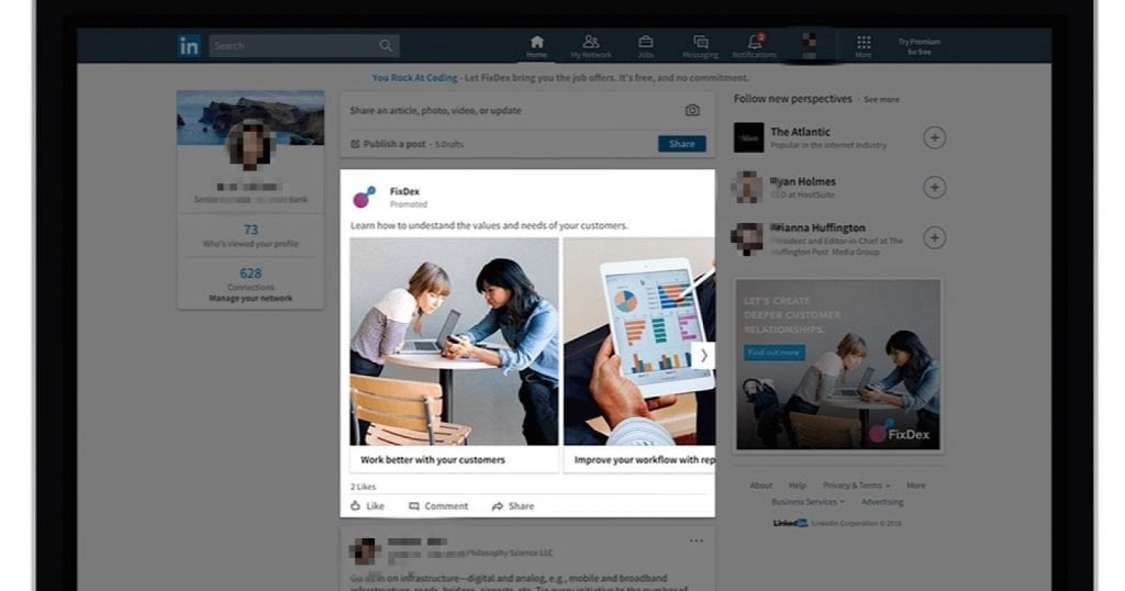 LinkedIn Sponsored Content Ads
