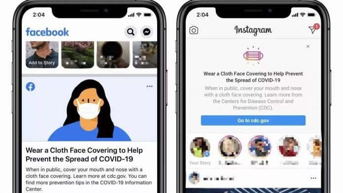 Facebook and Instagram Adds New Prompts to Urge Mask During