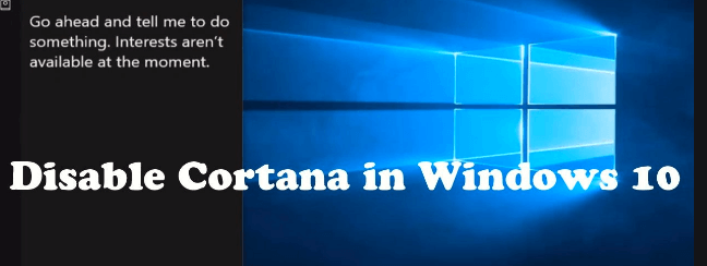 disable Cortana Windows 10