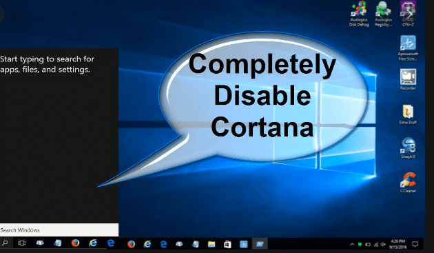 how to disable Cortana