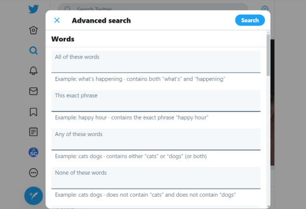 advanced Twitter search