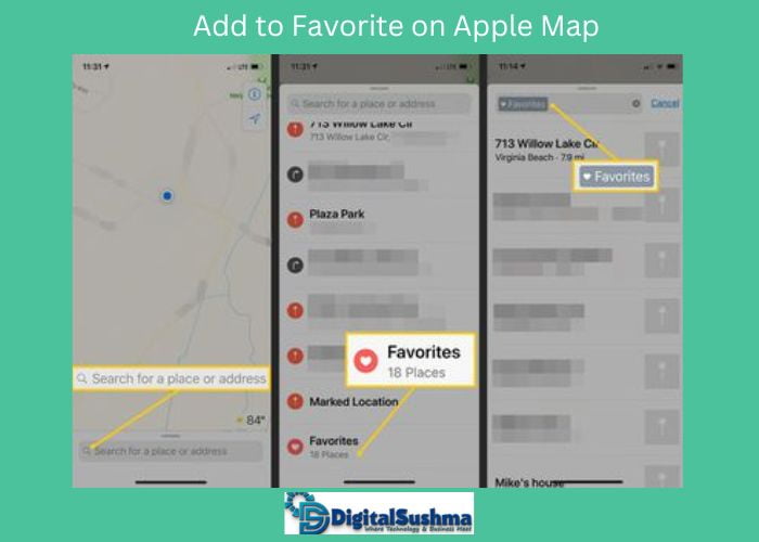 Add to Favorite on Apple Map