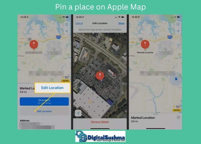 Pin a place on Apple Maps