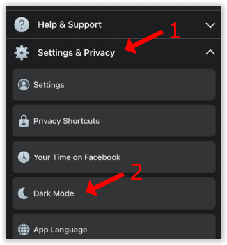 how to make facebook dark mode iphone