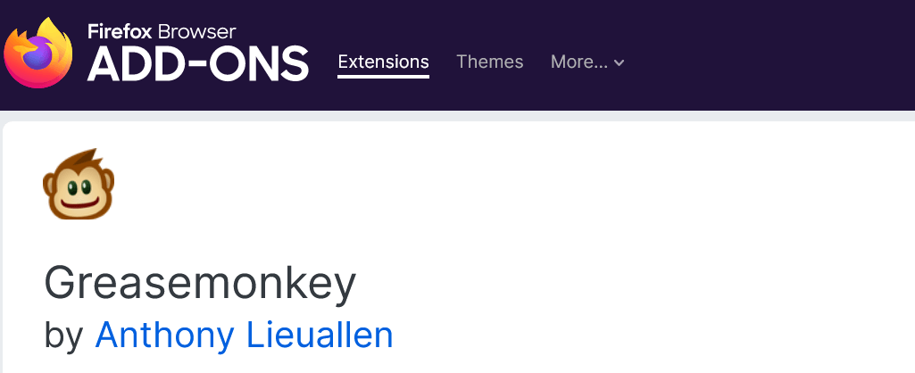 GreaseMonkey extension for Firefox