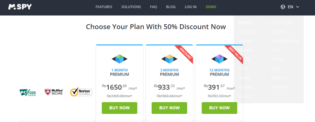 MSpy Pricing