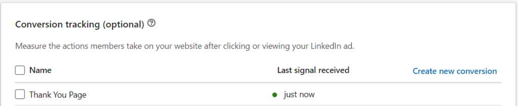 LinkedIn Conversion Tracking