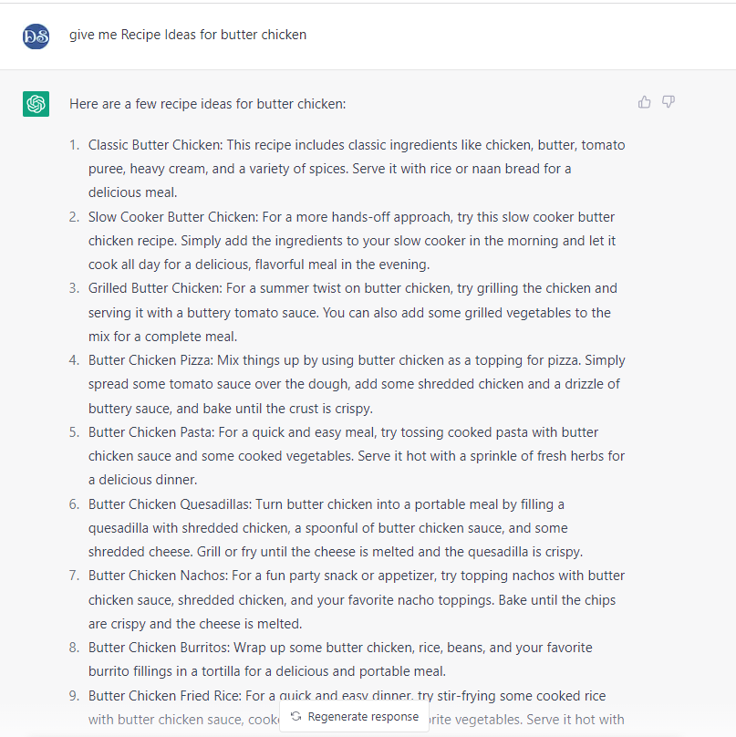 Give Recipe Ideas, Give Recipe Ideas by chatgpt
