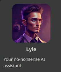 Lyle, character.ai, no-nonsense ai assistant