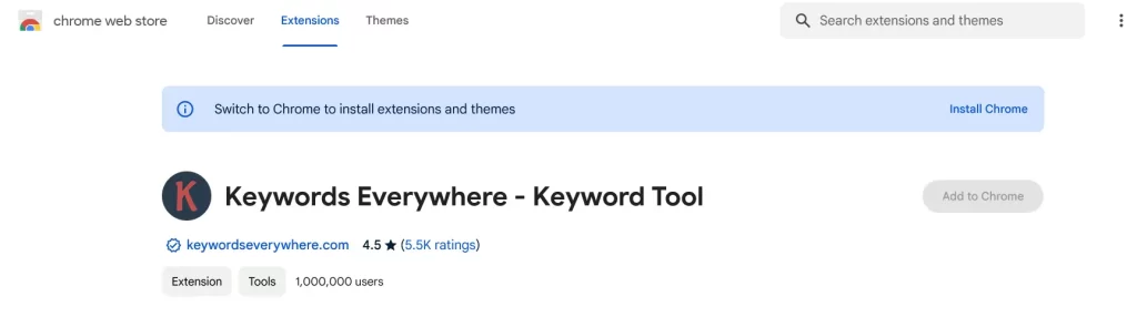 install the Keywords Everywhere extension for Google Chrome 