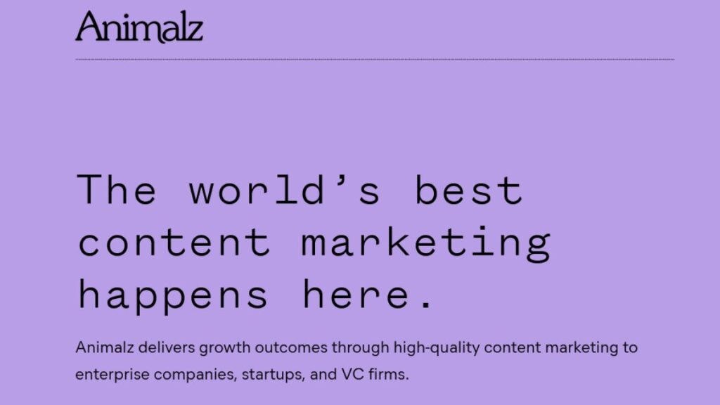 Animalz, SaaS Content Marketing Agency